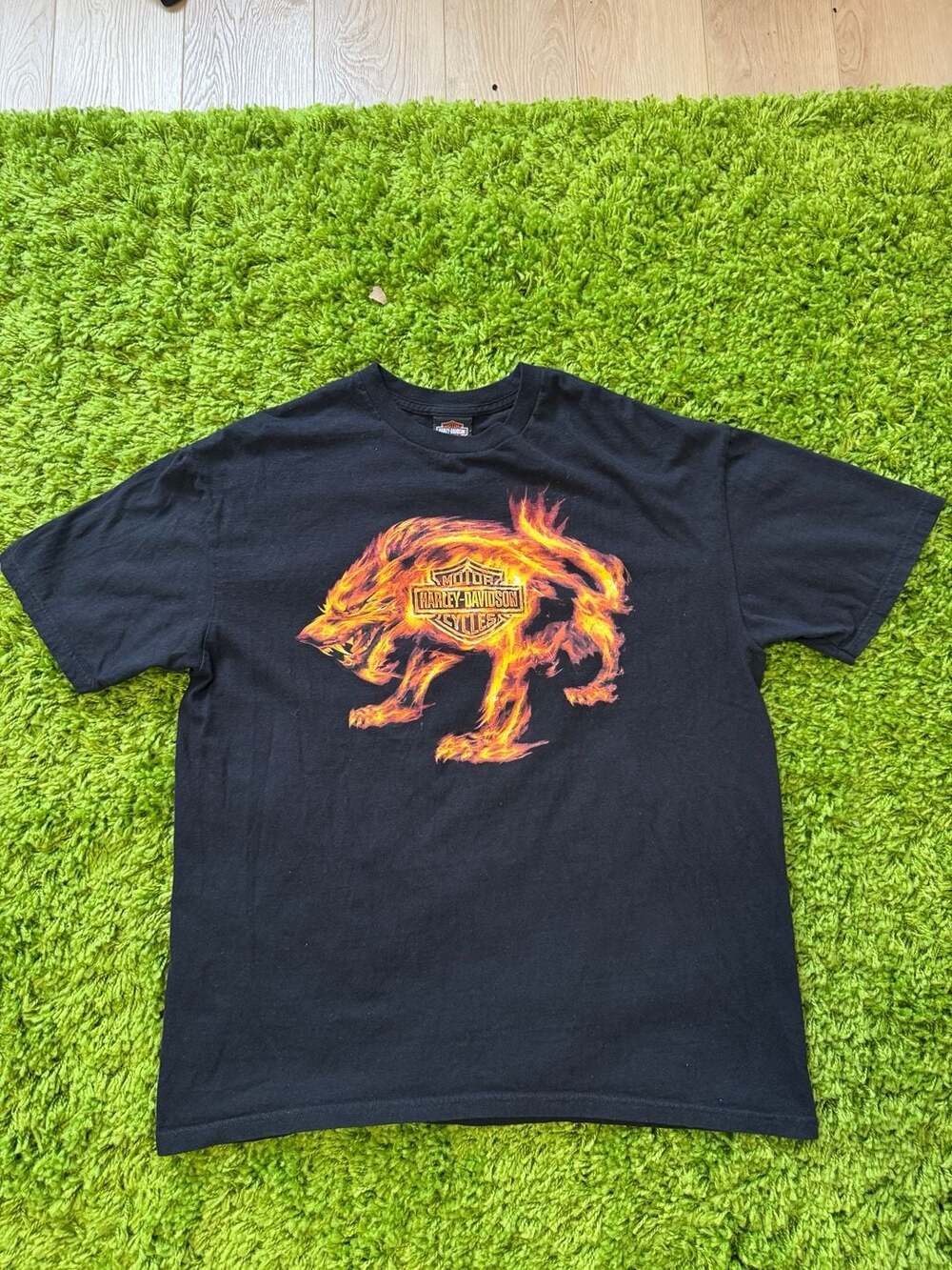 Harley-Davidson St. John's Mile 1 Flaming Fire Wolf Graphic T-Shirt